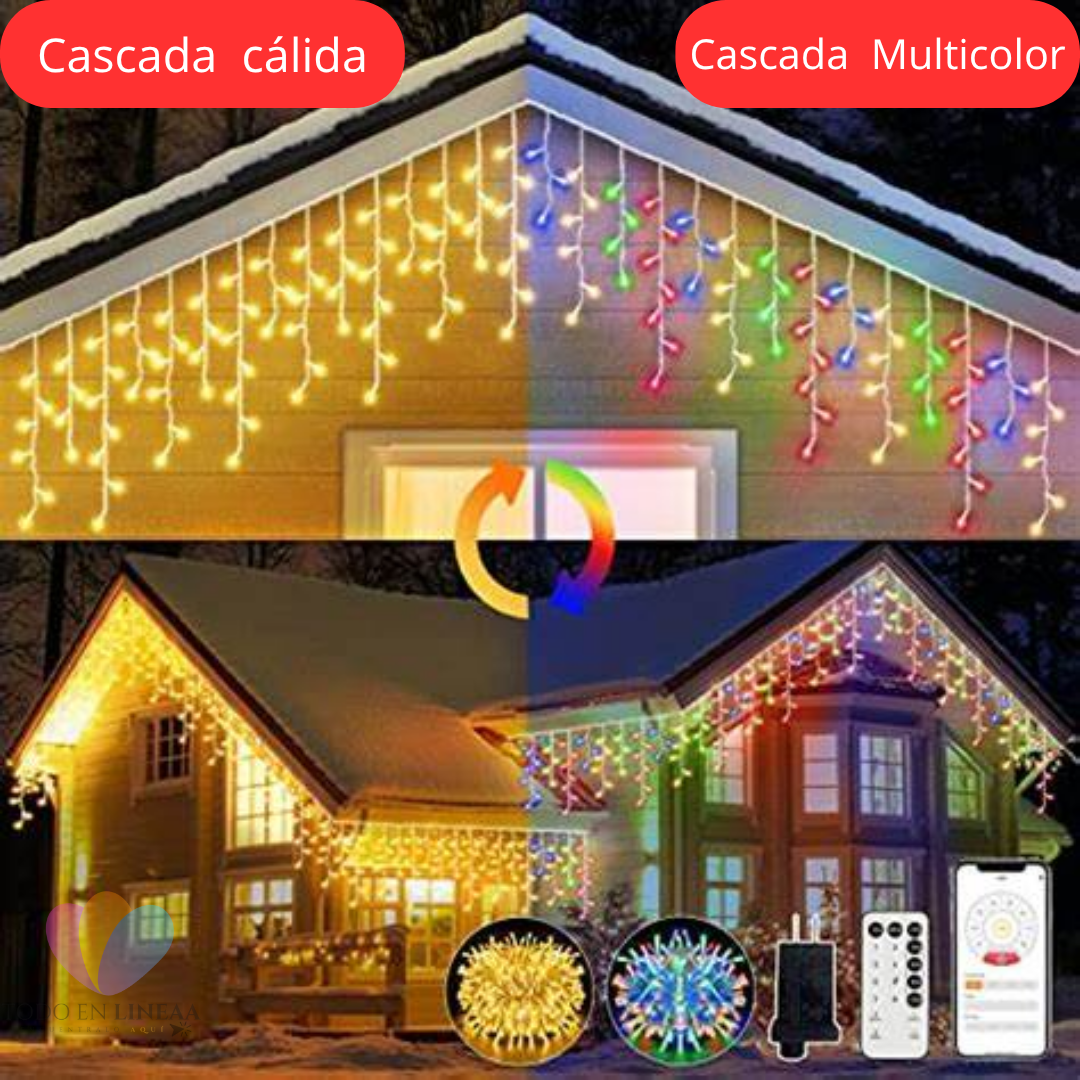 LuzNavidad™_ Cascada Solar 200 Led 5m