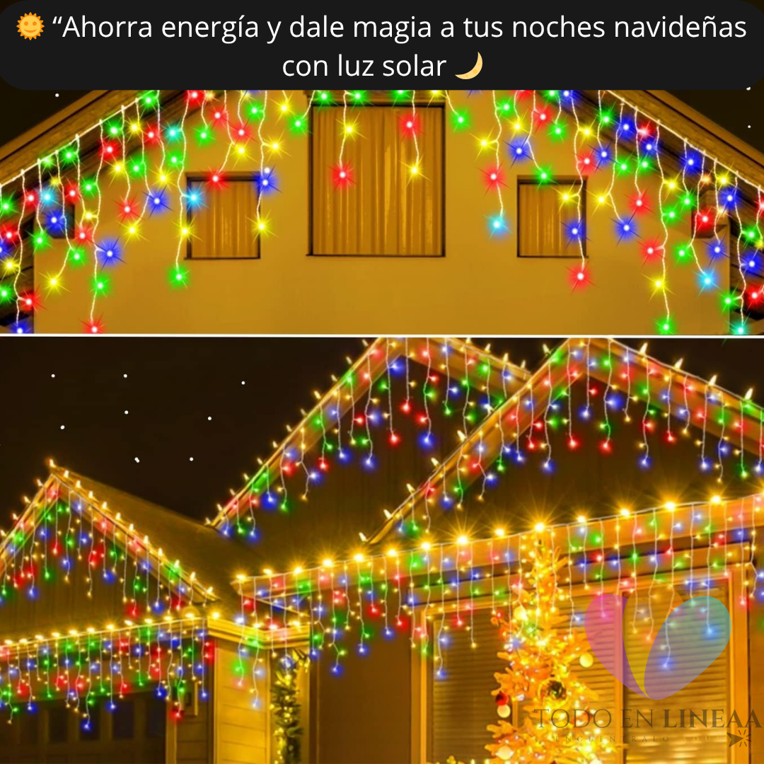 LuzNavidad™_ Cascada Solar 200 Led 5m