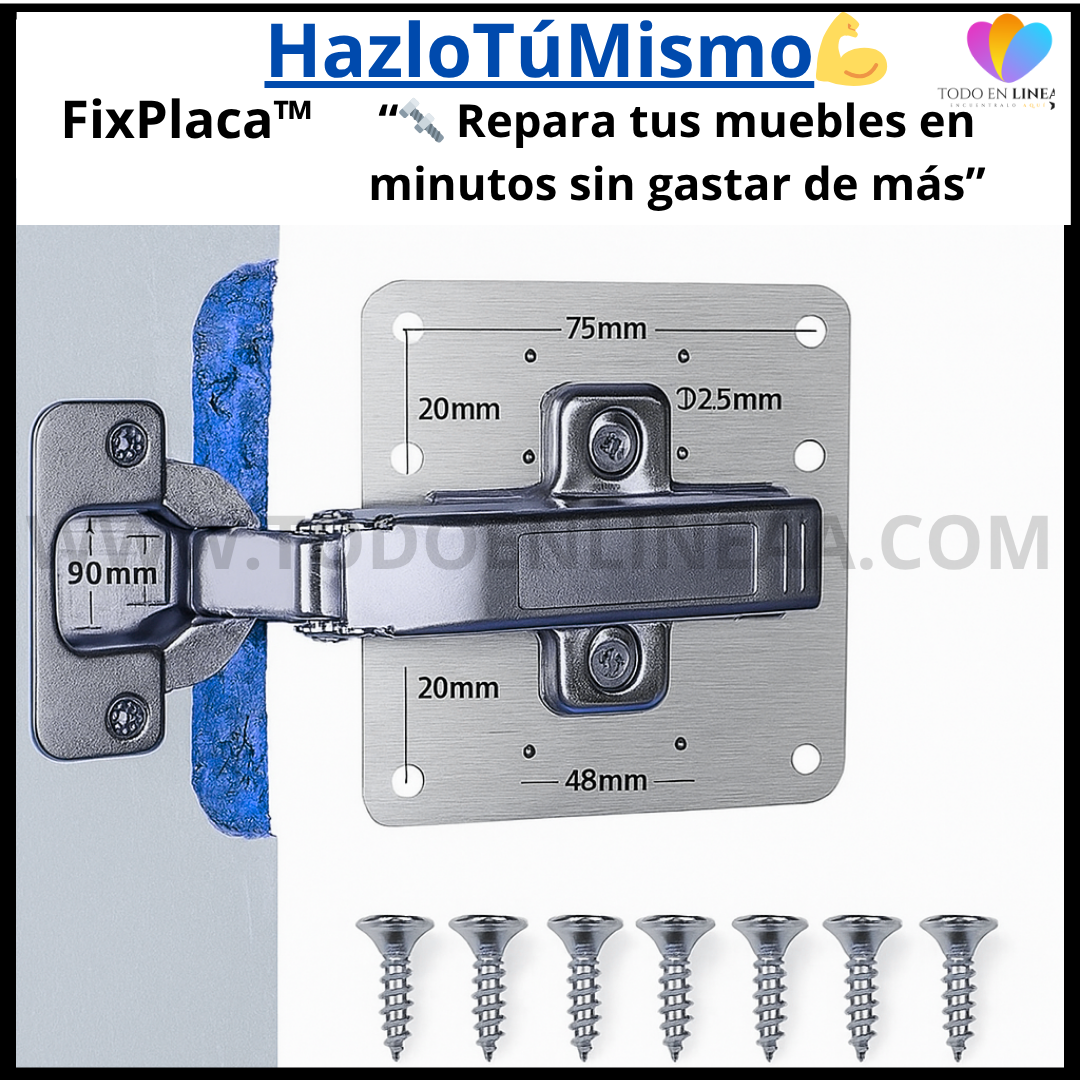pack 12 Placas para Reparación Bisagras