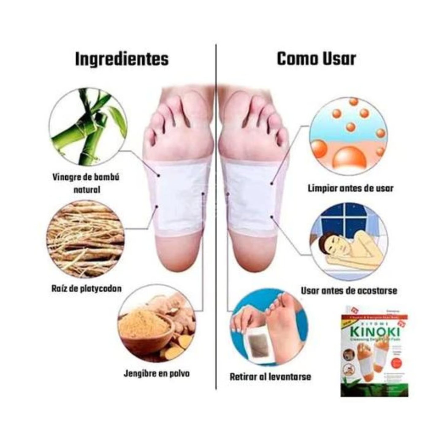 RelaxGo™ Pack 10 Cajas de 10 Parches Desintoxicantes Kinoki (100 unidades)