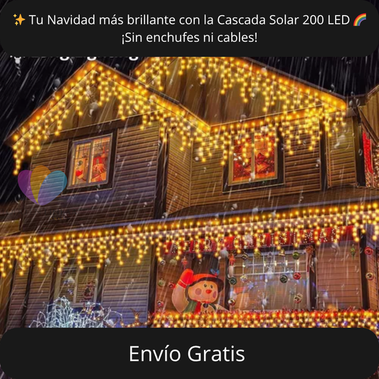 LuzNavidad™_ Cascada Solar 200 Led 5m