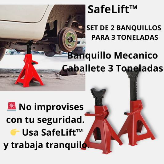SafeLift™  Banquillo Mecánico Caballete 3 Toneladas