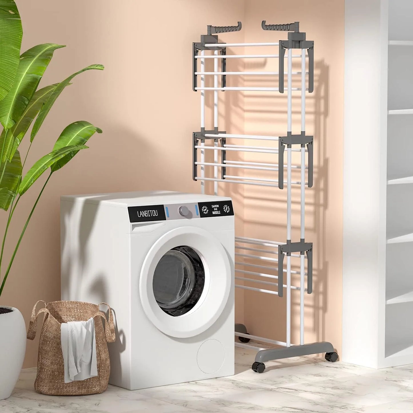 AeroDry Pro™  Tendero Ropa Colgador 3 Nivel Plegable